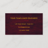 Rustige zonnebloem Bourgogne Visitekaartje (Achterkant)