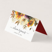 Rustige Zonnebloem Bourgogne Waterverf - Dall Wedd Kaart (Voorkant)