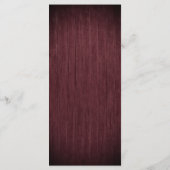 Rustige zonnebloem Bourgundy Wood Floral Wedding Menu (Achterkant)