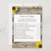 Rustige zonnebloem boven of onder Baby shower Kaart (Voorkant)