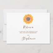 Rustige zonnebloem Bridesmaid-voorstel Kaart (Achterkant)