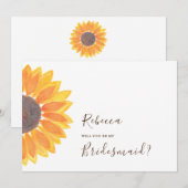 Rustige zonnebloem Bridesmaid-voorstel Kaart (Voorkant / Achterkant)