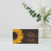 Rustige zonnebloem Bruin Land Wood Visitekaartje (Staand voorkant)