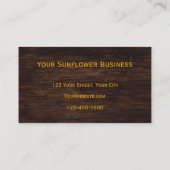Rustige zonnebloem Bruin Land Wood Visitekaartje (Achterkant)