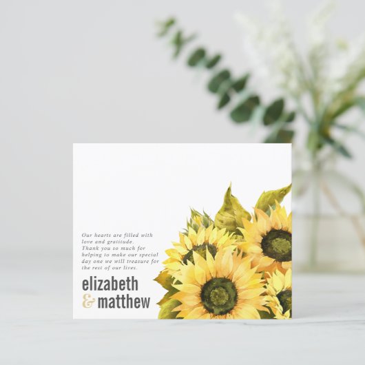 Rustige zonnebloem | BUDGET bruiloft Hartelijk dan (Staand voorkant)