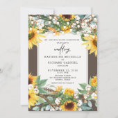 Rustige zonnebloem Burst String Lights-ouders Kaart (Voorkant)