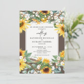 Rustige zonnebloem Burst String Lights-ouders Kaart (Staand voorkant)