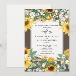 Rustige zonnebloem Burst String Lights-ouders Kaart