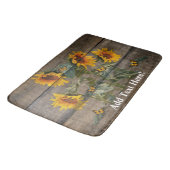 Rustige zonnebloem Butterflies Barn Board Badmat (Gekanteld)
