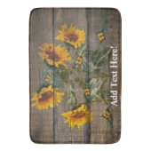 Rustige zonnebloem Butterflies Barn Board Badmat (Voorkant Verticaal)