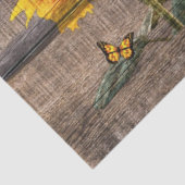 Rustige zonnebloem Butterflies Barn Board Tissuepapier (Detail)