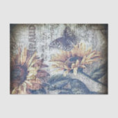 Rustige zonnebloem Butterfly Ephemeral Decoupage Tissuepapier (Voorkant)