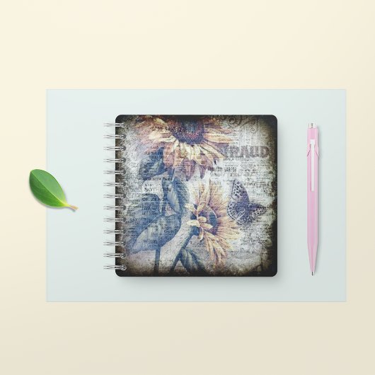 Rustige zonnebloem Butterfly Ephemeral Recipe Notitieboek