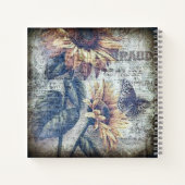 Rustige zonnebloem Butterfly Ephemeral Recipe Notitieboek (Achterkant)