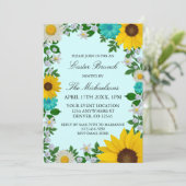 Rustige zonnebloem Daisy Floral Pasen Kaart (Staand voorkant)