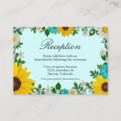 Rustige zonnebloem Daisy Floral Reception Informatiekaartje (Voorkant)