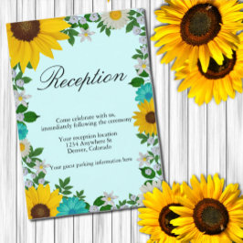 Rustige zonnebloem Daisy Floral Reception Informatiekaartje