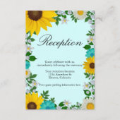 Rustige zonnebloem Daisy Floral Reception Informatiekaartje (Voorkant)