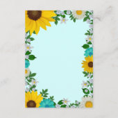 Rustige zonnebloem Daisy Floral Reception Informatiekaartje (Achterkant)