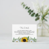 Rustige zonnebloem|Daisy Wedding Enclosure Card Informatiekaartje (Staand voorkant)