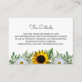 Rustige zonnebloem|Daisy Wedding Enclosure Card Informatiekaartje (Voorkant)