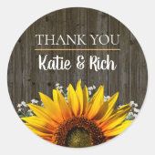 Rustige zonnebloem Dank je huwelijk Ronde Sticker (Voorkant)