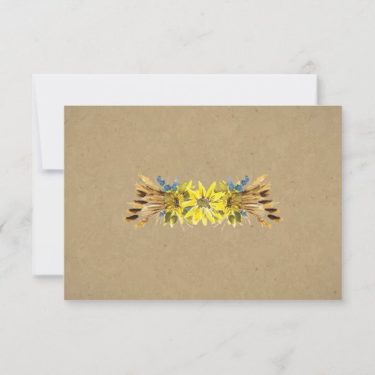 Rustige zonnebloem Dank je kaarten (Achterkant)