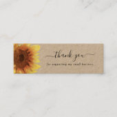 Rustige zonnebloem dank je korting mini visitekaartje (Voorkant)