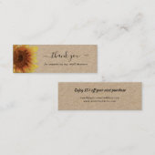 Rustige zonnebloem dank je korting mini visitekaartje (Voorkant / Achterkant)