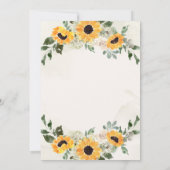 Rustige zonnebloem | Eenvoudige Waterverf bruiloft Kaart (Achterkant)