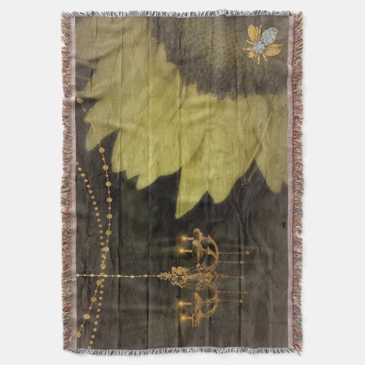 Rustige zonnebloem Elegant Glitter Bee Deken (Voorkant Verticaal)