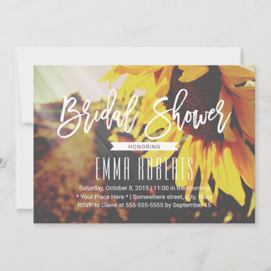 Rustige zonnebloem Elegant Vrijgezellenfeest Kaart (Voorkant)