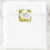 Rustige zonnebloem en Baby shower van pompoenHerfs Vierkante Sticker (Tas)