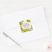 Rustige zonnebloem en Baby shower van pompoenHerfs Vierkante Sticker (Envelop)