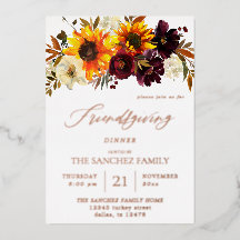 Rustige zonnebloem en Bourgogne Floral Friendsgivi
