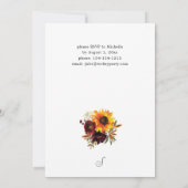 Rustige zonnebloem en Bourgogne Floral Friendsgivi Kaart (Achterkant)