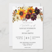 Rustige zonnebloem en bruinkoolbrij, Paarse Floral Kaart (Voorkant)