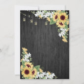 Rustige zonnebloem en grijze houtwaren kaart (Achterkant)