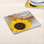 Rustige zonnebloem en homohuwelijk kartonnen onderzetters (Schuin)