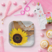 Rustige zonnebloem en homohuwelijk papieren bordje (Feest)