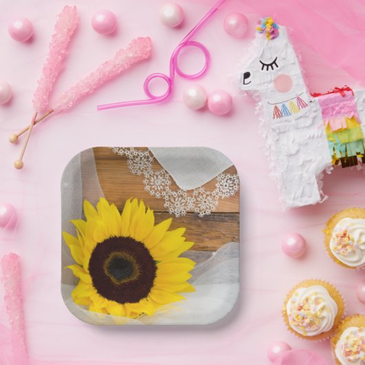 Rustige zonnebloem en homohuwelijk papieren bordje (Feest)