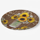 Rustige zonnebloem en marenhuwelijk papieren bordje (Gekanteld)