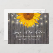 Rustige zonnebloem en strijklichten sparen de Datu Aankondigingskaart (Voorkant / Achterkant)