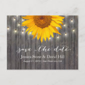 Rustige zonnebloem en strijklichten sparen de Datu Aankondigingskaart (Voorkant)