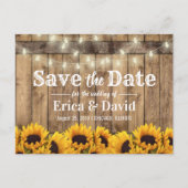 Rustige zonnebloem en strijklichten sparen de Datu Aankondigingskaart (Voorkant)