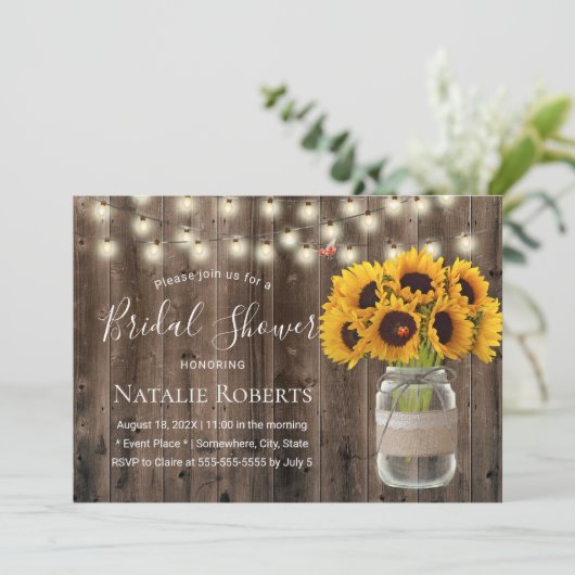 Rustige zonnebloem en Vrijgezellenfeest van Ladybu Kaart (Staand voorkant)