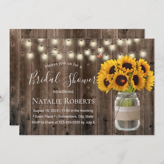 Rustige zonnebloem en Vrijgezellenfeest van Ladybu Kaart (Voorkant / Achterkant)