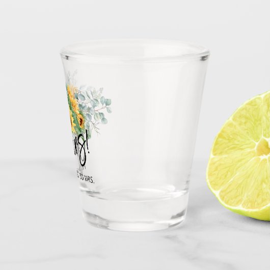 Rustige zonnebloem Eucalyptus Bachelorette Party Shot Glas (Rechts)
