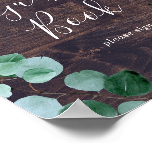 Rustige zonnebloem Eucalyptus | Boekhouding hout Poster (Hoek)