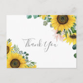 Rustige zonnebloem Eucalyptus Dank u Briefkaart (Voorkant)